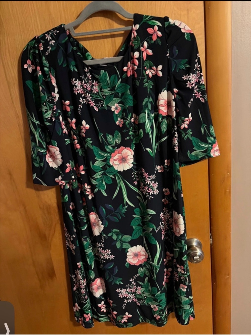 Tommy Hilfiger Navy Floral Swing Dress with Pink Flowers